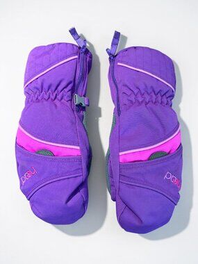 Girls Head Junior Ski & Snowboarding Mittens Purple & Pink Sz Medium (SKU:183G)
